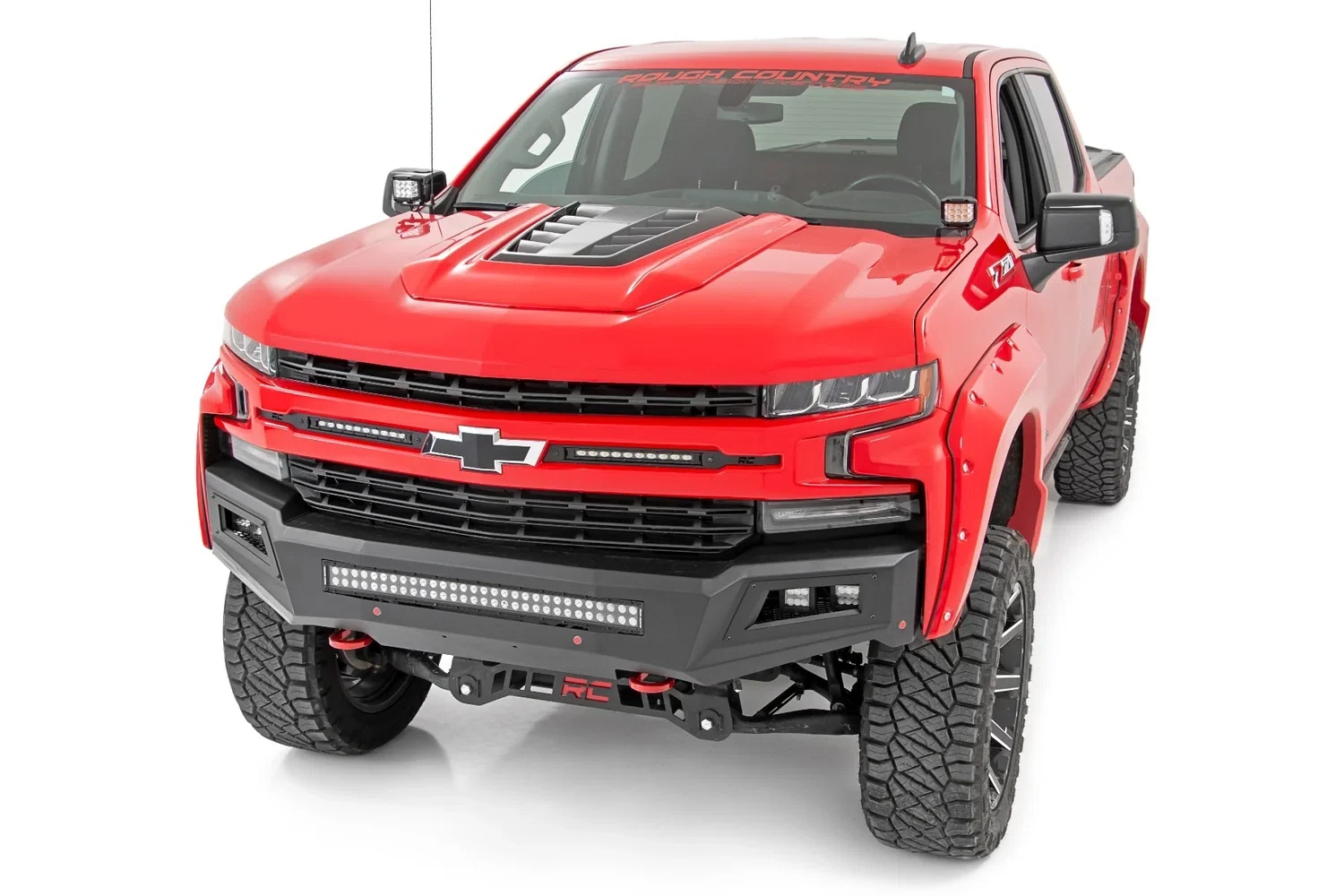 Fits Chevy Silverado 1500 (19-24) LED Light Kit Ditch Mount 2_ Black Pair 70842
